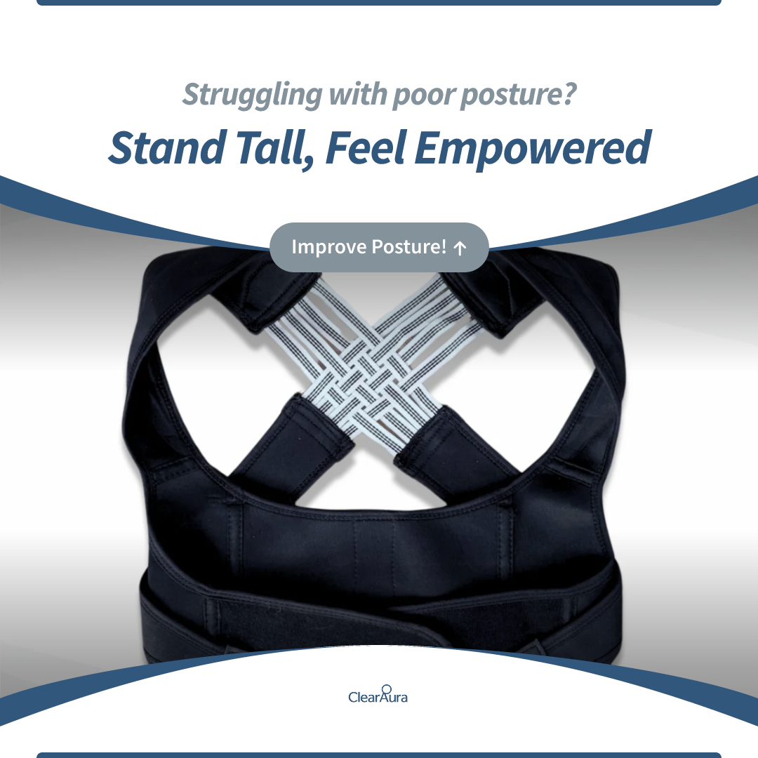 Posture Support Brace – PostureAura Adjustable Back & Shoulder Comfort