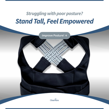 Posture Support Brace – PostureAura Adjustable Back & Shoulder Comfort